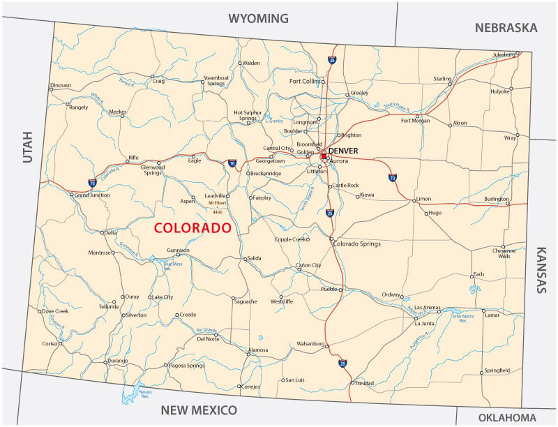 Utah River Map and Denver